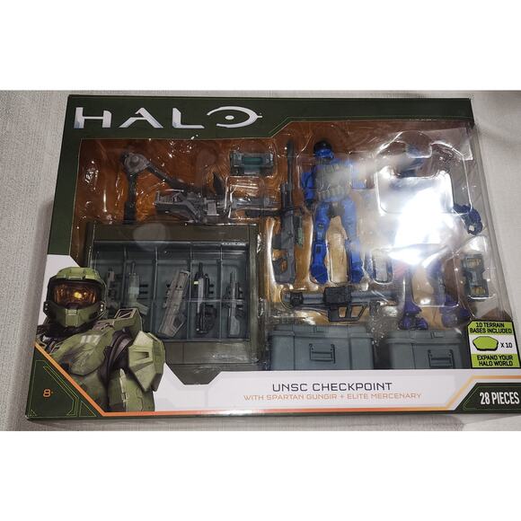 Halo Other - Halo UNSC Check point with Spartan Gungir and Elite mercenary